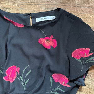 Women's JustFab Black Floral Dress Size M Holiday Clearance